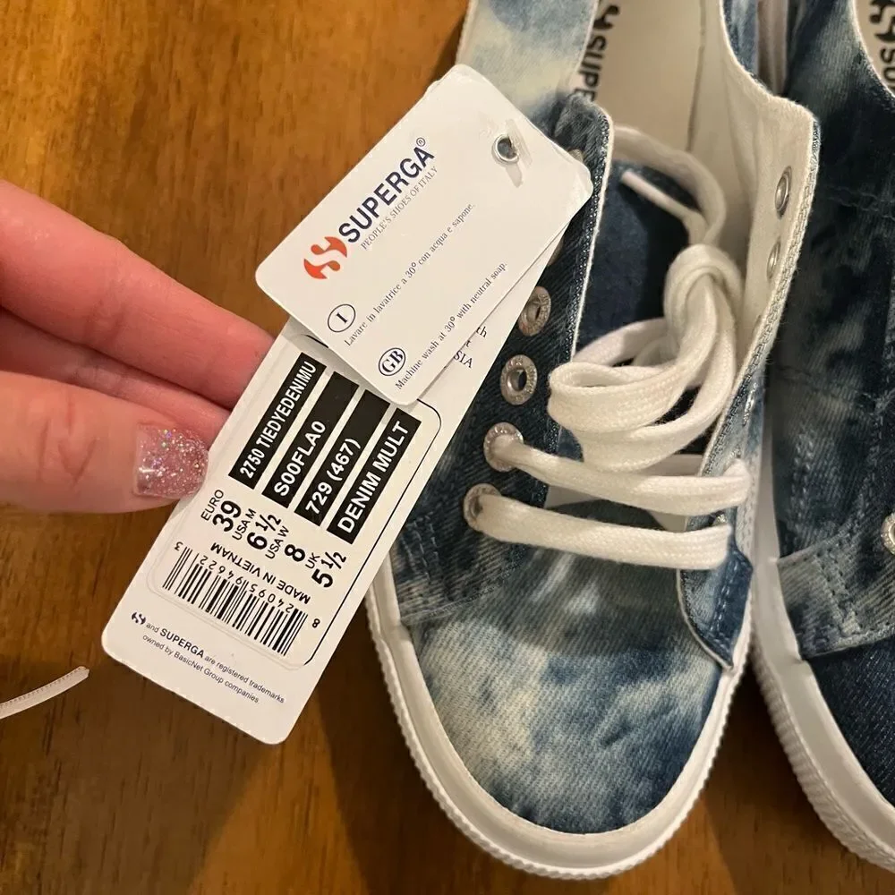 New Superga Tie Dye sneakers women’s size 8‎